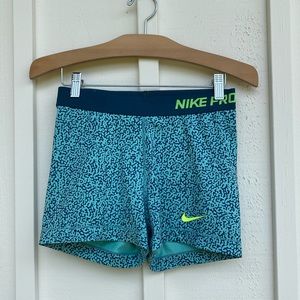Neon Nike Pro Spandex Shorts